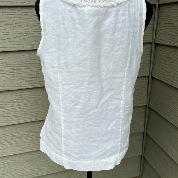 J. Crew women’s size 8, sleeveless white top with accent ribbon - Picture 5 of 11